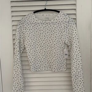 NWT waffle knit long sleeve crop